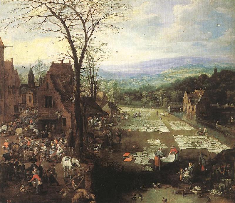 MOMPER, Joos de Flemish Market and Washing Place sg oil painting image